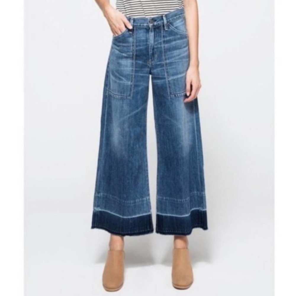 Citizens of Humanity Melanie wide leg frayed hem jeans 26